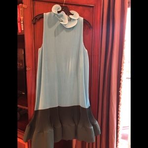 Tibi silk dress (turquoise /hunter green)